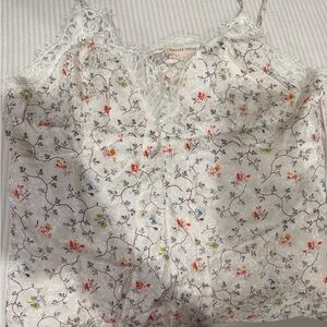 Rebecca Taylor Floral Lace Cami in Cream